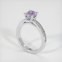 1.06 Ct. Greyish Blue Sapphire Ring, 10K White Gold 2
