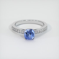 0.88 Ct. Sapphire Ring, 14K White Gold 1