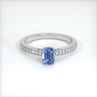 1.04 Ct. Blue Sapphire Ring, 14K White Gold 1