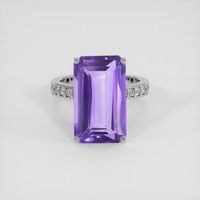 9.53 Ct. Purple Amethyst Ring, 14K White Gold 1