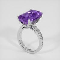 9.53 Ct. Purple Amethyst Ring, 14K White Gold 2