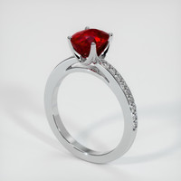 2.01 Ct. Ruby Ring, 14K White Gold 2