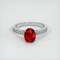 2.16 Ct. Ruby Ring, 14K White Gold 1