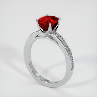 2.16 Ct. Ruby Ring, 14K White Gold 2