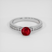 0.53 Ct. Ruby Ring, 14K White Gold 1
