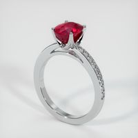 2.09 Ct. Ruby Ring, 14K White Gold 2