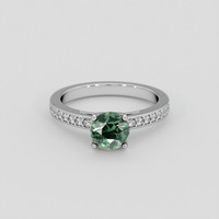 1.27 Ct. Green Sapphire Ring, 14K White Gold 1
