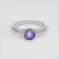 1.05 Ct. Purple Sapphire Ring, 14K White Gold 1