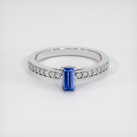 0.44 Ct. Blue Sapphire Ring, 14K White Gold 1