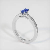 0.44 Ct. Blue Sapphire Ring, 14K White Gold 2