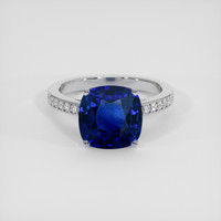 5.40 Ct. Blue Sapphire Ring, 14K White Gold 1