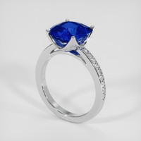 5.40 Ct. Blue Sapphire Ring, 14K White Gold 2