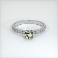0.53 Ct. Greenish Brown Sapphire Ring, 14K White Gold 1