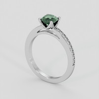 1.01 Ct. Bluish Green Sapphire Ring, 14K White Gold 2