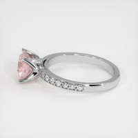 2.21 Ct. Peach Sapphire Ring, 14K White Gold 4