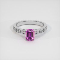 1.30 Ct. Pinkish Purple Sapphire Ring, 14K White Gold 1