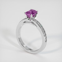 1.30 Ct. Pinkish Purple Sapphire Ring, 14K White Gold 2