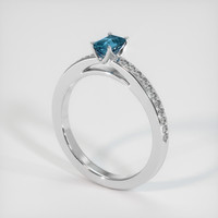 0.53 Ct. Sapphire Ring, 14K White Gold 2