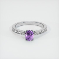 0.87 Ct. Sapphire Ring, 14K White Gold 1