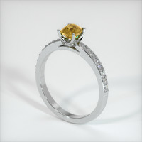 0.57 Ct. Orangish Yellow Sapphire Ring, 14K White Gold 2