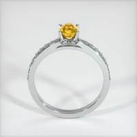 0.57 Ct. Orangish Yellow Sapphire Ring, 14K White Gold 3