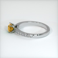 0.57 Ct. Orangish Yellow Sapphire Ring, 14K White Gold 4