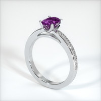 0.78 Ct. Pinkish Purple Sapphire Ring, 14K White Gold 2