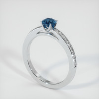 0.62 Ct. Sapphire Ring, 14K White Gold 2
