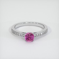 0.74 Ct. Sapphire Ring, 14K White Gold 1