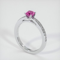 0.74 Ct. Sapphire Ring, 14K White Gold 2