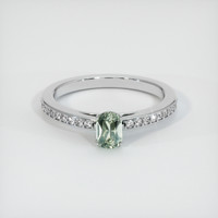 0.66 Ct. Sapphire Ring, 14K White Gold 1