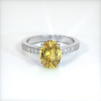 1.99 Ct. Yellowish Brown Sapphire Ring, 14K White Gold 1