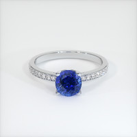 1.04 Ct. Blue Sapphire Ring, 18K White Gold 1