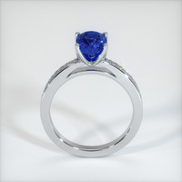 2.04 Ct. Blue Sapphire Ring, 18K White Gold 3