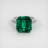 Pave Emerald Ring 10.64 Ct., 18K White Gold Preview