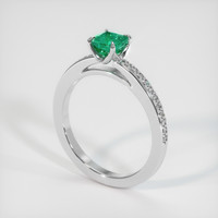 0.61 Ct. Emerald Ring, 18K White Gold 2