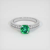 0.93 Ct. Emerald Ring, 18K White Gold 1