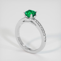 0.93 Ct. Emerald Ring, 18K White Gold 2