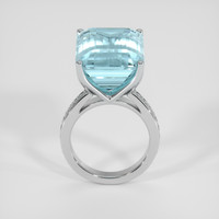 15.37 Ct. Blue Aquamarine Ring, 18K White Gold 3