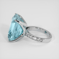 15.37 Ct. Blue Aquamarine Ring, 18K White Gold 4