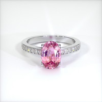 2.09 Ct. Pink Sapphire Ring, 18K White Gold 1