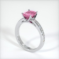 2.09 Ct. Pink Sapphire Ring, 18K White Gold 2