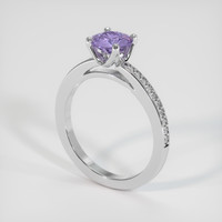 1.05 Ct. Purple Sapphire Ring, 18K White Gold 2