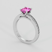 1.16 Ct. Pink Sapphire Ring, 18K White Gold 2