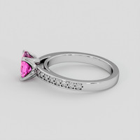 1.16 Ct. Pink Sapphire Ring, 18K White Gold 4