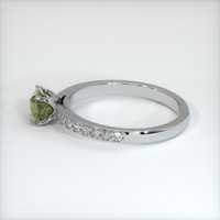 0.53 Ct. Greenish Brown Sapphire Ring, 18K White Gold 4