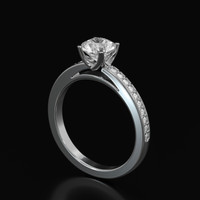 0.90 Ct. White Sapphire Ring, 18K White Gold 2
