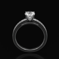 0.90 Ct. White Sapphire Ring, 18K White Gold 3