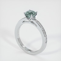 0.89 Ct. Sapphire Ring, 18K White Gold 2