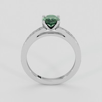 1.01 Ct. Bluish Green Sapphire Ring, 18K White Gold 3